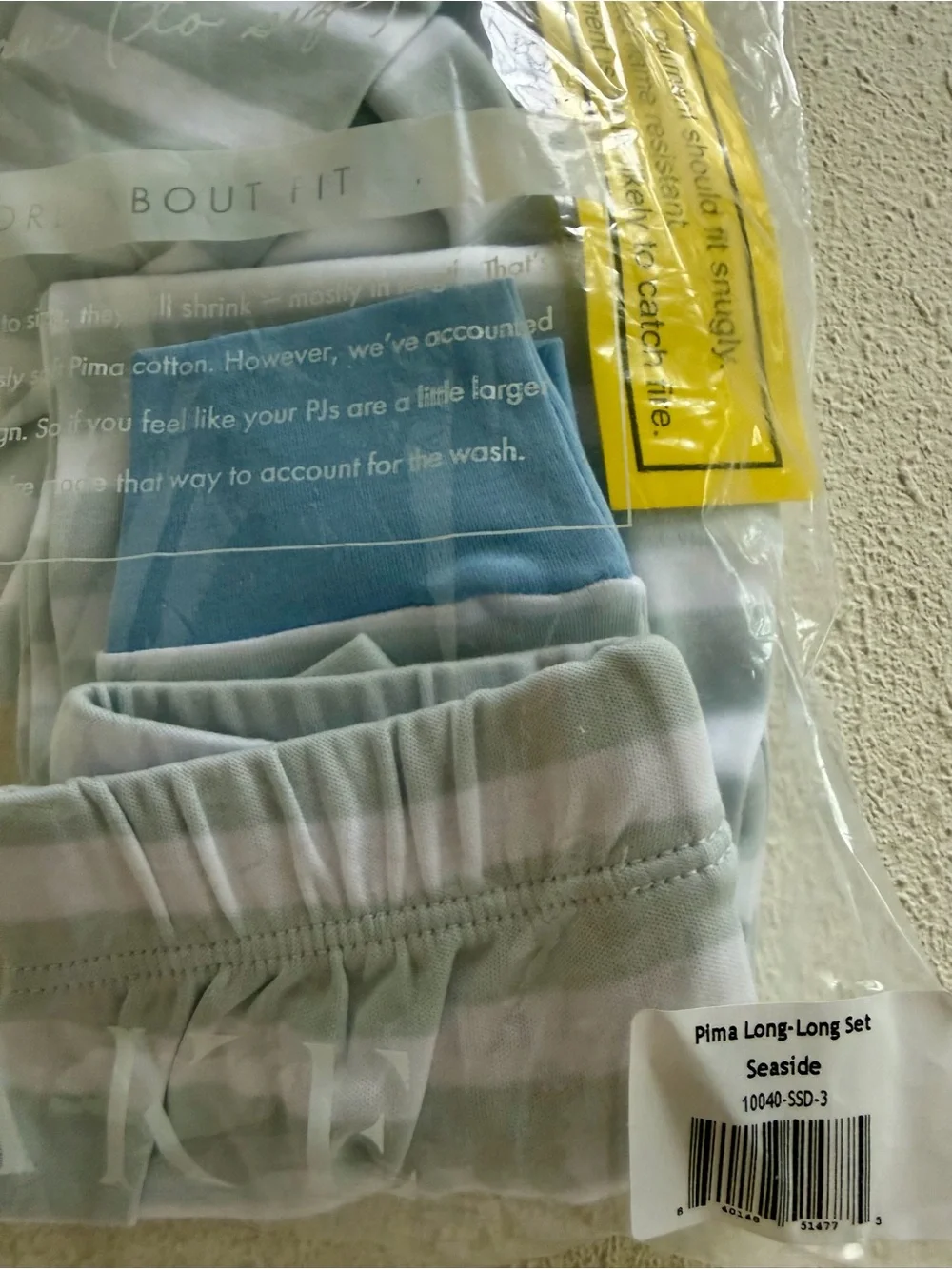 Unbranded Kids Gray & White Striped Pajama Set with Blue Trim